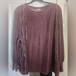 Ava & Viv Mauve Crushed Velour Top